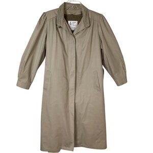 Vintage London Fog Maincoats Beige Belted Trench Coat Women's‎ Size 18.5